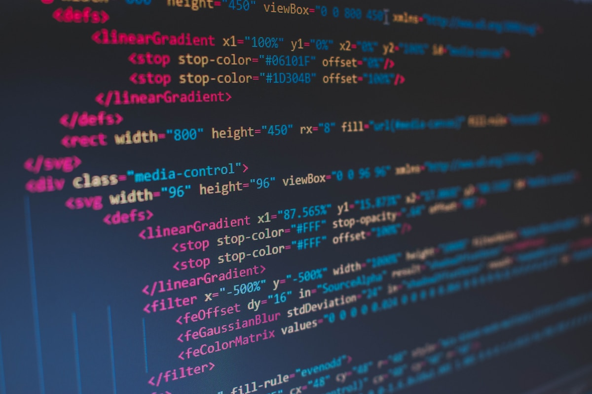 Code on a screen with a dark theme